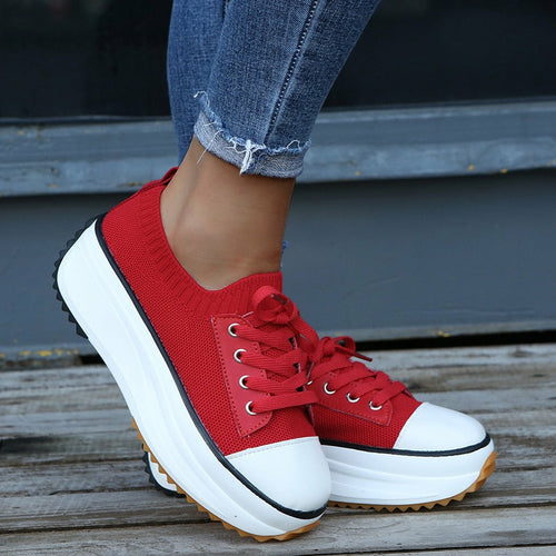 Summer Knitted Breathable Sneakers Women&