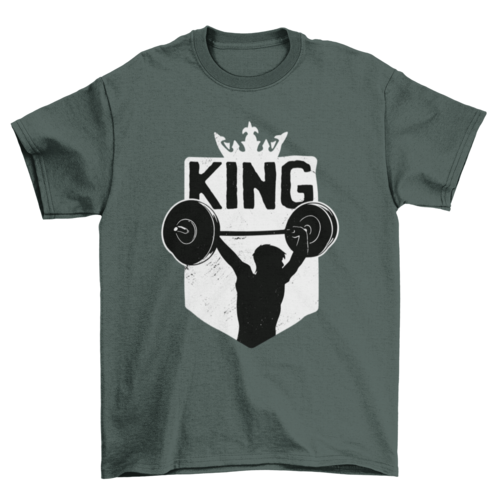 Cool weightlifting crowned king fitness sportsman t-shirt