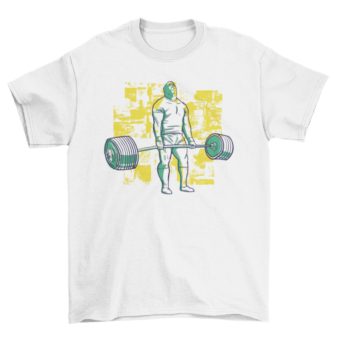 Bodybuilder deadlift heavy barbell fitness gym t-shirt