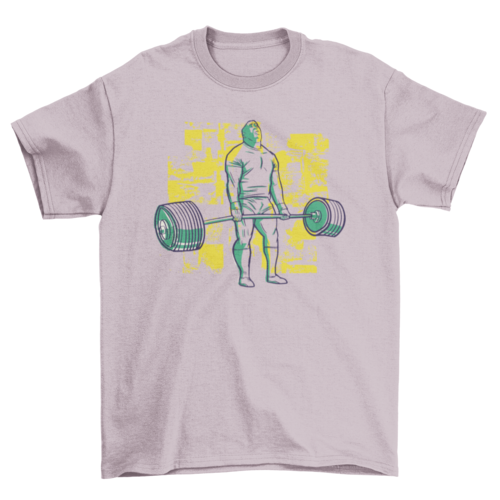Bodybuilder deadlift heavy barbell fitness gym t-shirt