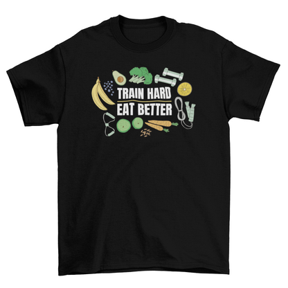 Healthy food and fitness t-shirt