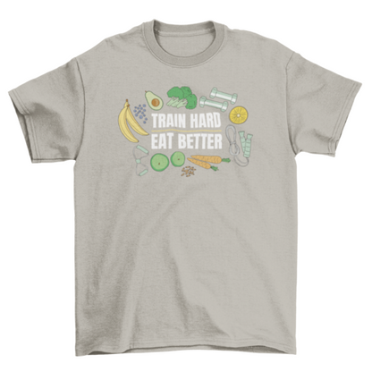 Healthy food and fitness t-shirt