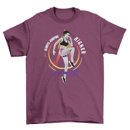 Woman athlete fitness sport t-shirt