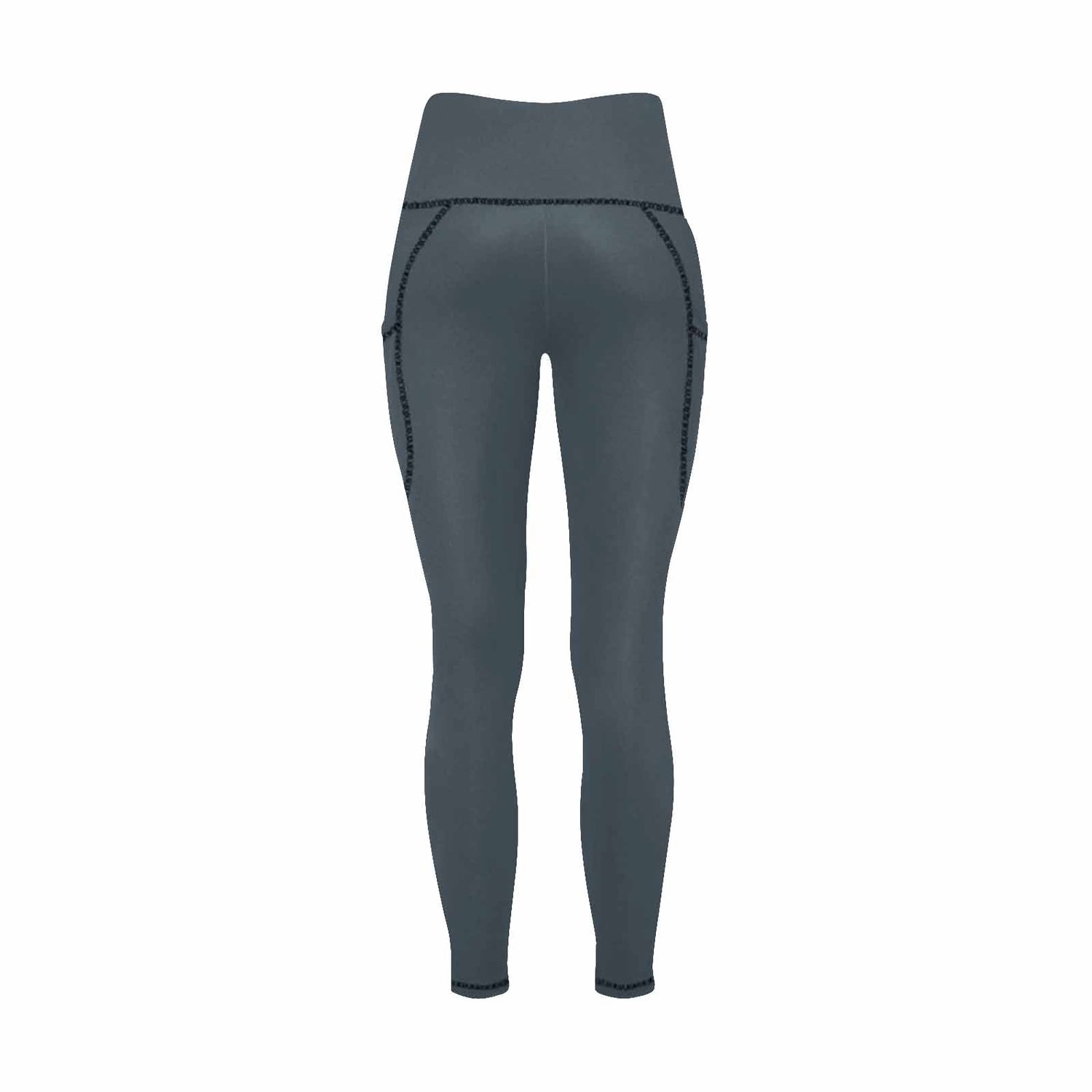 Womens Leggings With Pockets - Fitness Pants /  Charcoal Black
