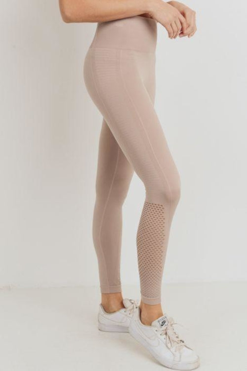 Ribbed and Perforated Seamless Highwaist Leggings
