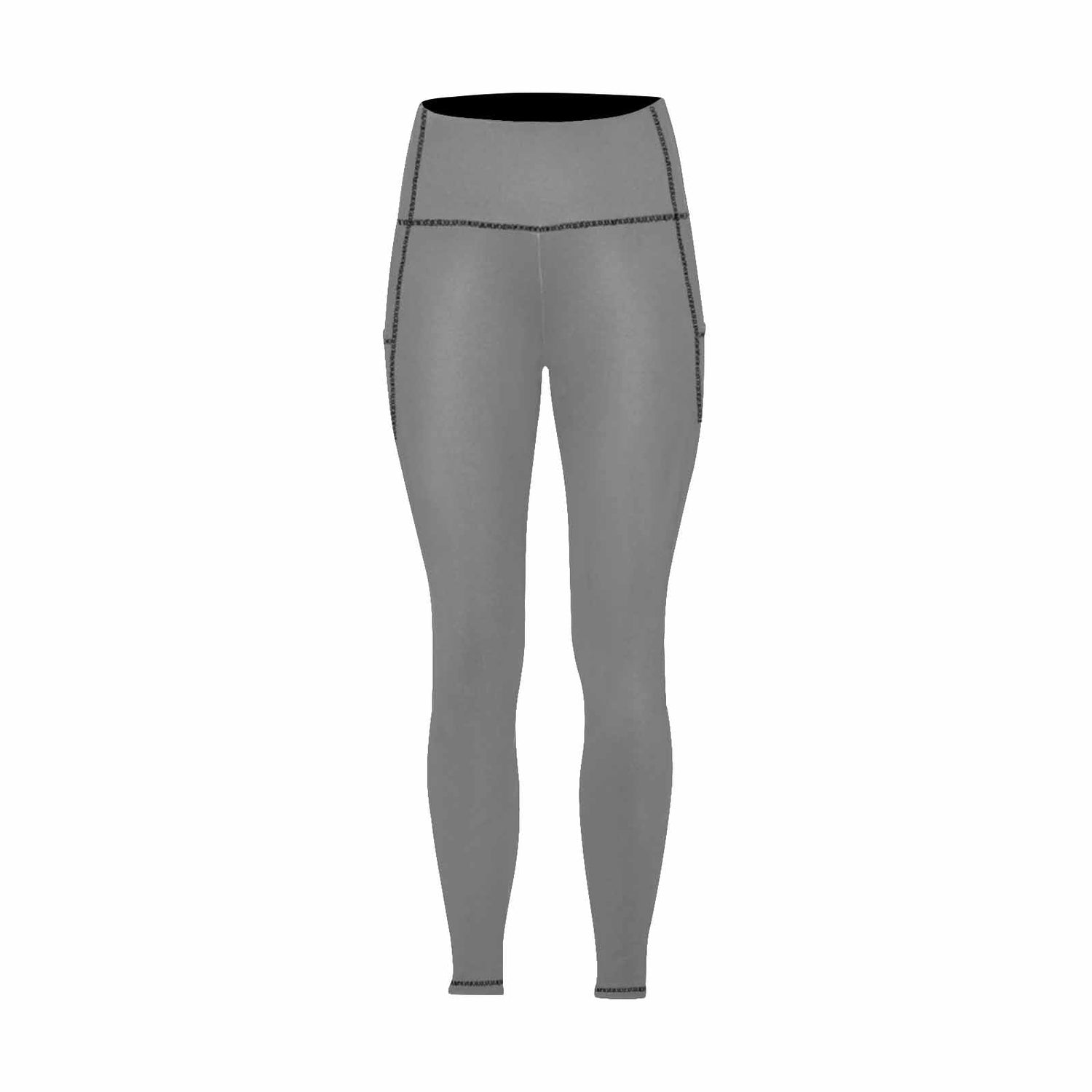Womens Leggings With Pockets - Fitness Pants /  Gray