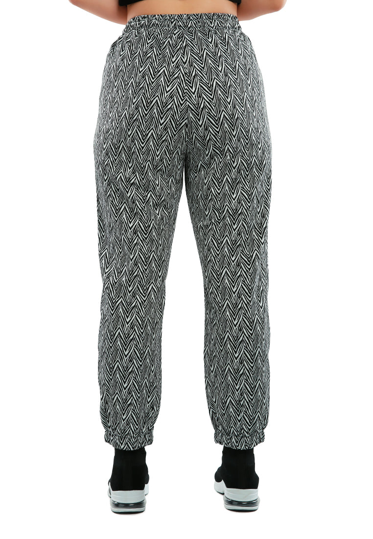 chevron patterned jogger pants