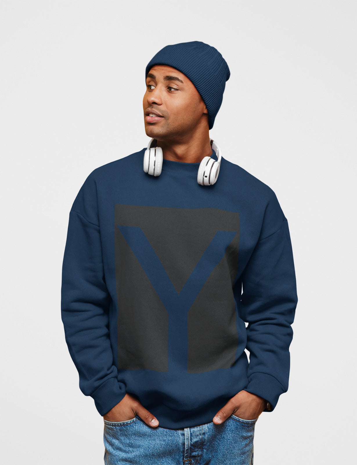 Mens Y Logo Crewneck Sweatshirt - Indicart