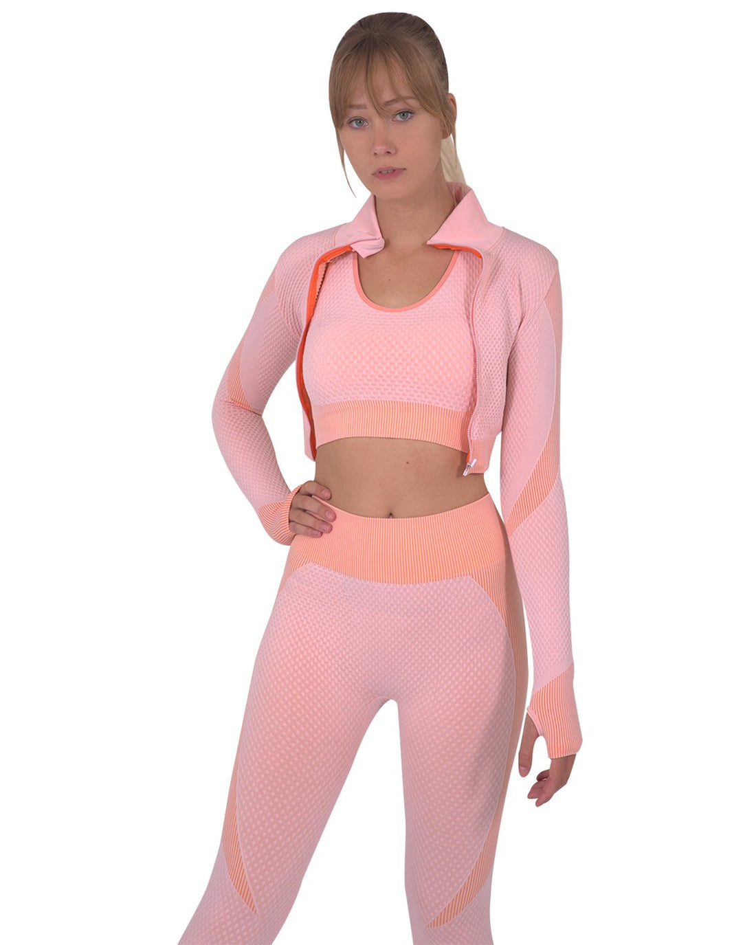 Trois Seamless Sports Jacket - Pink - Indicart