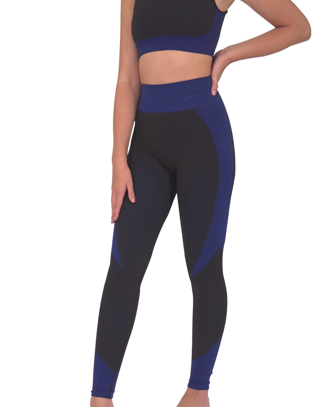 Trois Seamless Legging - Black with Navy - Indicart