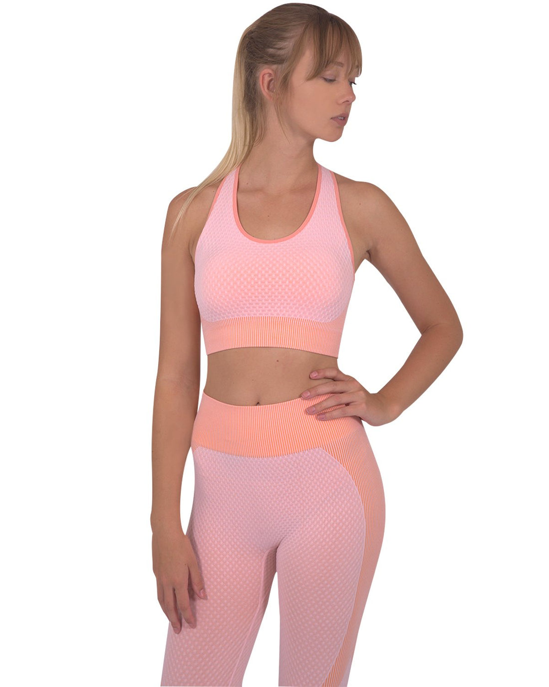 Trois Seamless Sports Bra - Pink - Indicart