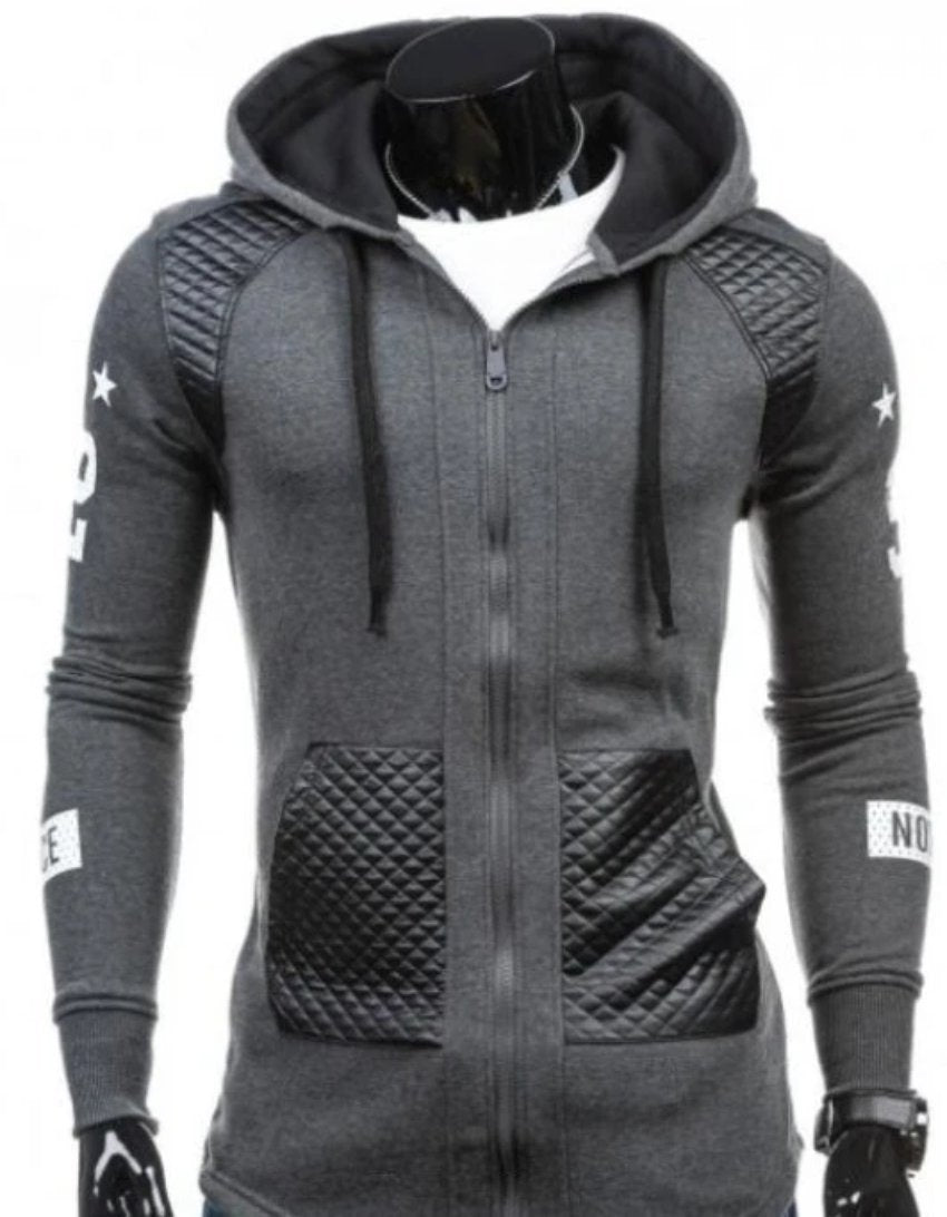 Mens Street Style Biker Hoodie - Indicart