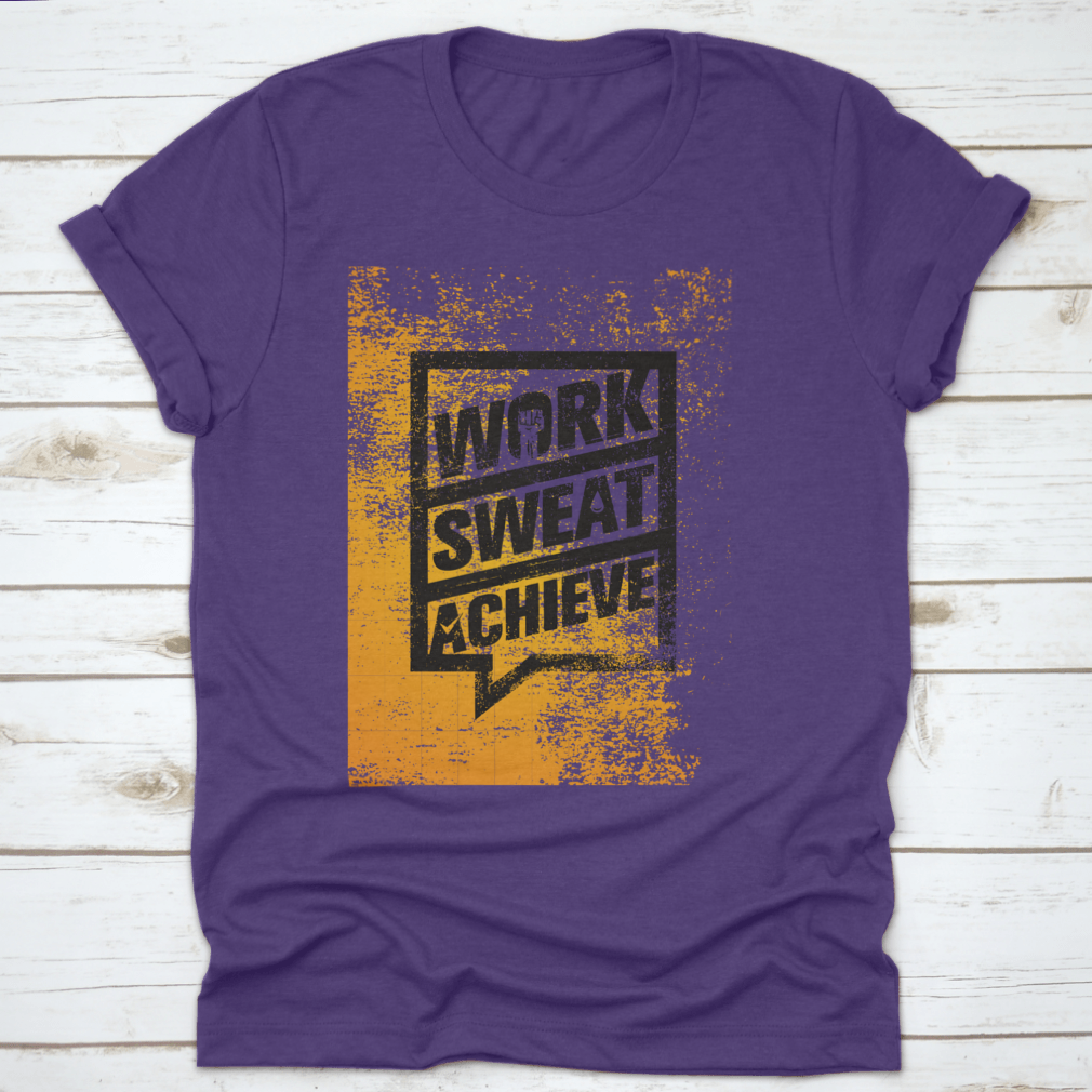 Work Sweat Achieve Workout And Fitness Design T-Shirt
