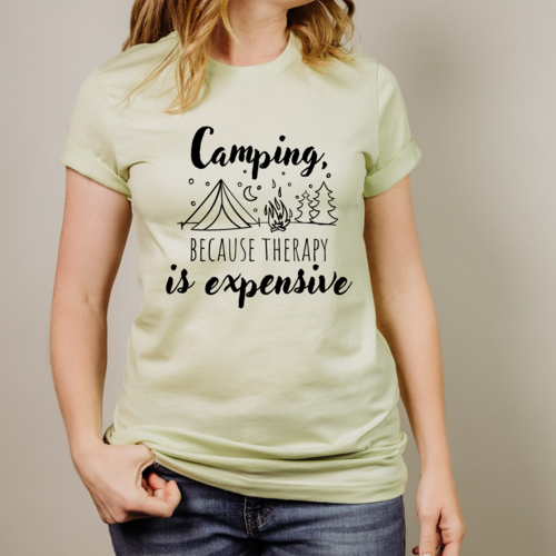 Camping Because Therapy Is Expensive Unisex T-shirt