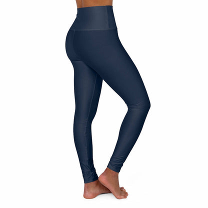 Womens Yoga Leggings - High Waist / Navy Blue Fitness Pants