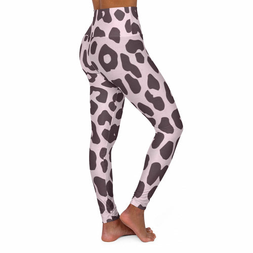 High Waiste Fitness Yoga Pants / Pink Leopard Print