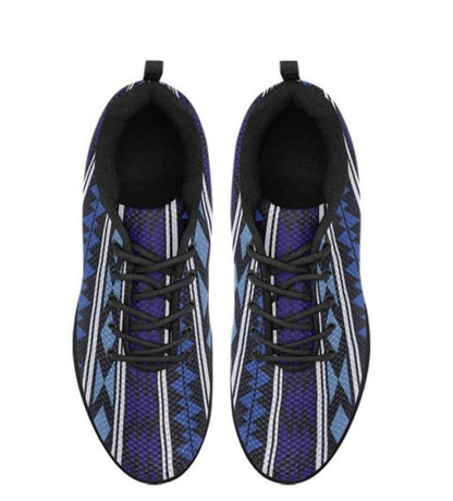 Sneakers For Women, Blue Aztec Print - Running Shoes