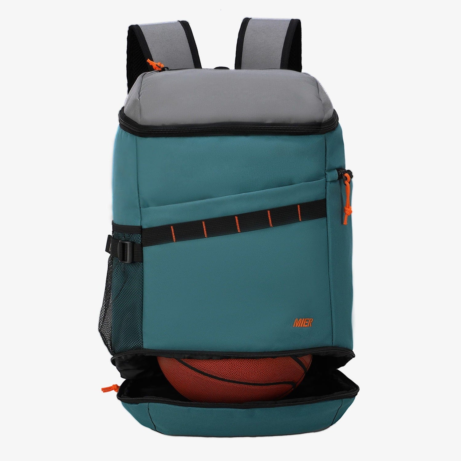 Basketball Backpack Soccer Bag with Shoes Compartment Backpack Bag Green Gray MIER