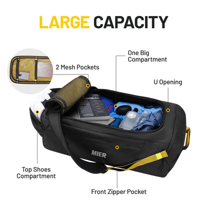 Foldable Travel Duffle Backpack with Shoes Compartment, 60L Backpack Duffel MIER