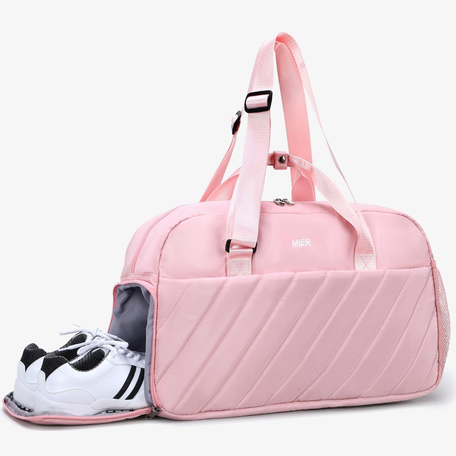 Travel Duffle Bags for Women Girls Quilted Sports Gym Duffel Gym Duffel Bag Pink MIER