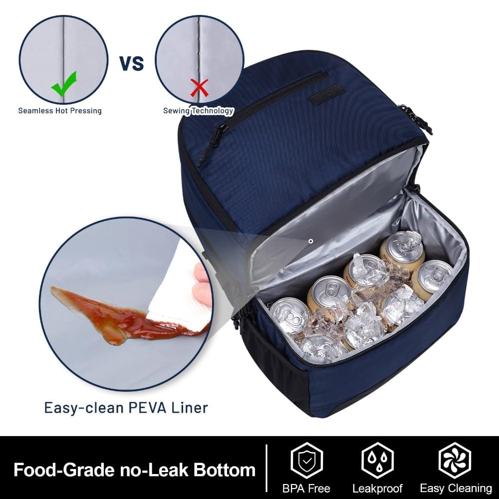 Insulated 2-in-1 Lunch Backpack with Cooler Compartment Backpack Cooler MIER