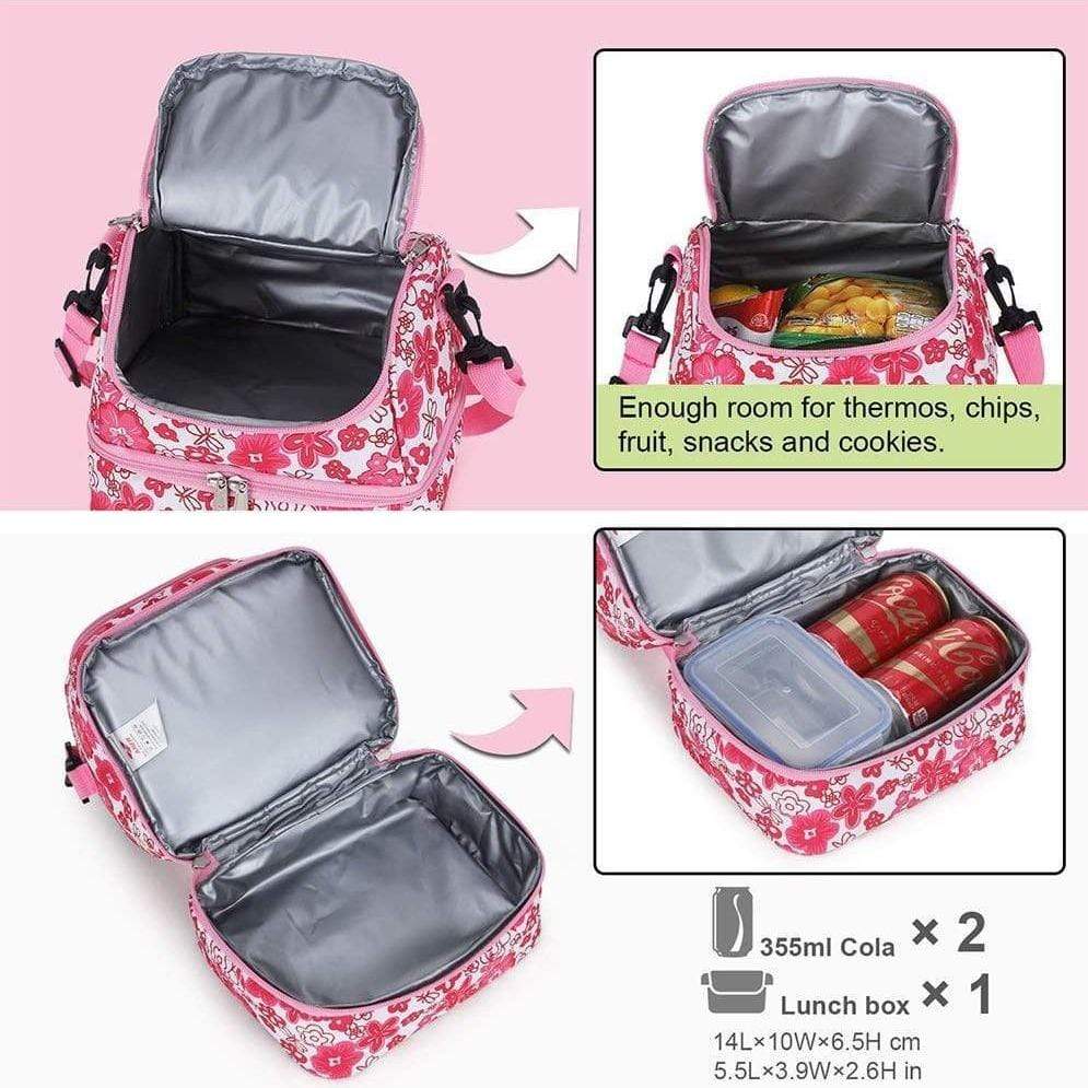 Insulated Double Compartment Lunch Bag with Shoulder Strap Lunch Bag MIER