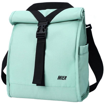 Insulated Lunch Bag Roll Top Lunch Box for Women Men Lunch Bag Green MIER