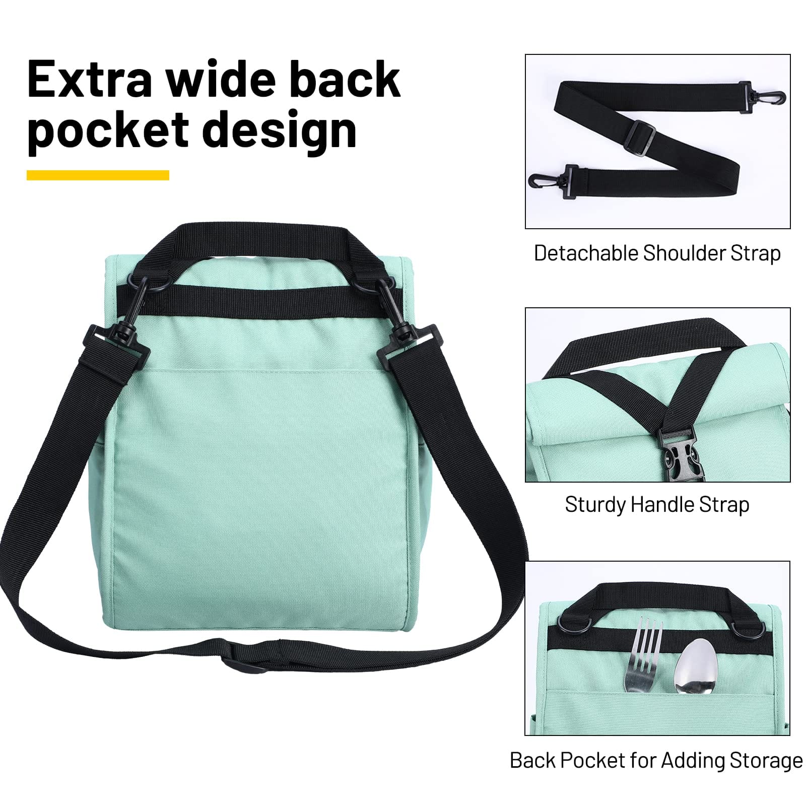 Insulated Lunch Bag Roll Top Lunch Box for Women Men Lunch Bag MIER