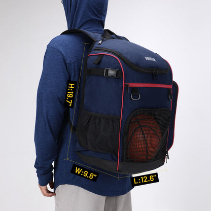 Large Basketball Backpack Sports Bag with Ball Compartment Backpack Bag MIER