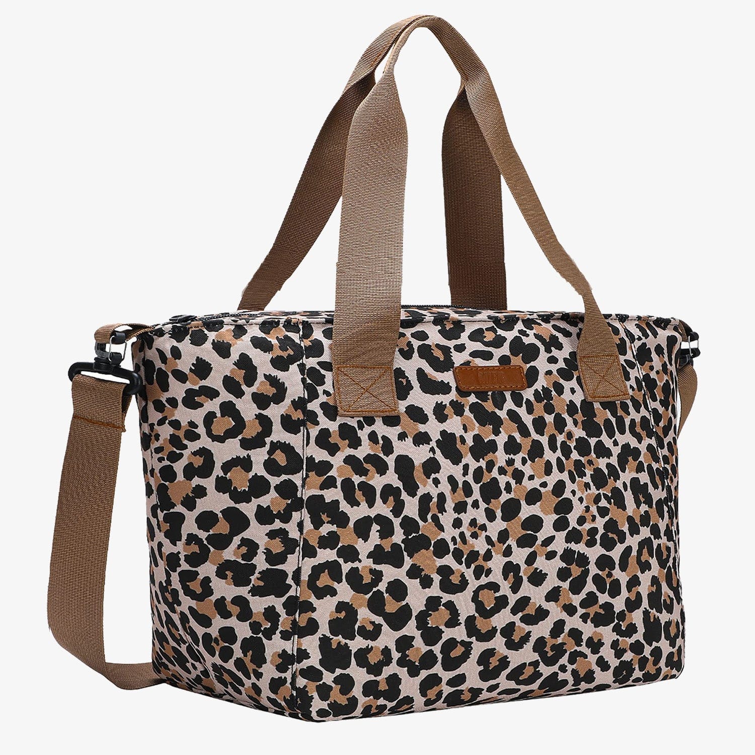 Large Lightweight Insulated Lunch Bag Travel Bag for Women Fashionable Lunch Bag Leopard MIER