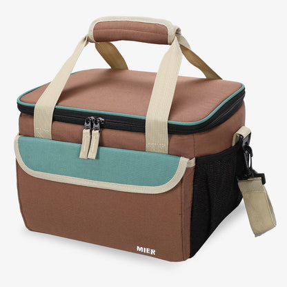 Large Lunch Box for Men Insulated Lunch Bags Adult Lunch Bag Brown Green MIER