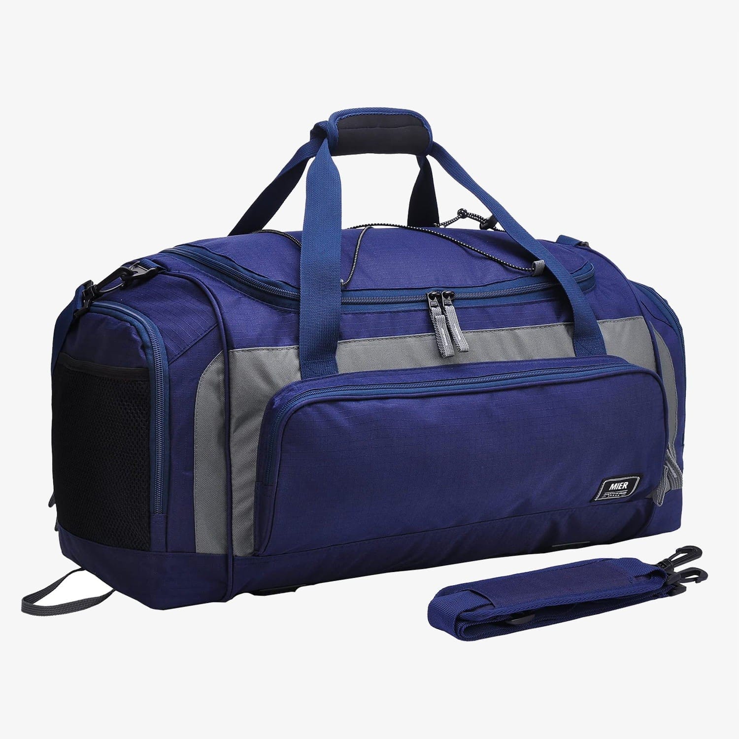 Large Sports Gym Bag Duffel Bag with Shoe Compartment Gym Duffel Bag Navy MIER