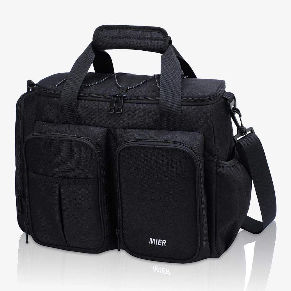 Leakproof Insulated Lunch Cooler Bag with Multiple Pockets Cooler Bag Black MIER