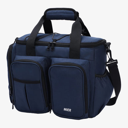Leakproof Insulated Lunch Cooler Bag with Multiple Pockets Adult Lunch Bag Navy MIER