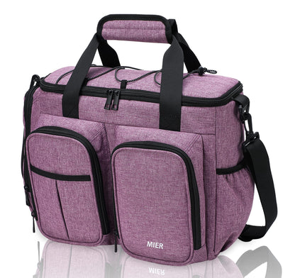Leakproof Insulated Lunch Cooler Bag with Multiple Pockets Adult Lunch Bag Purple MIER