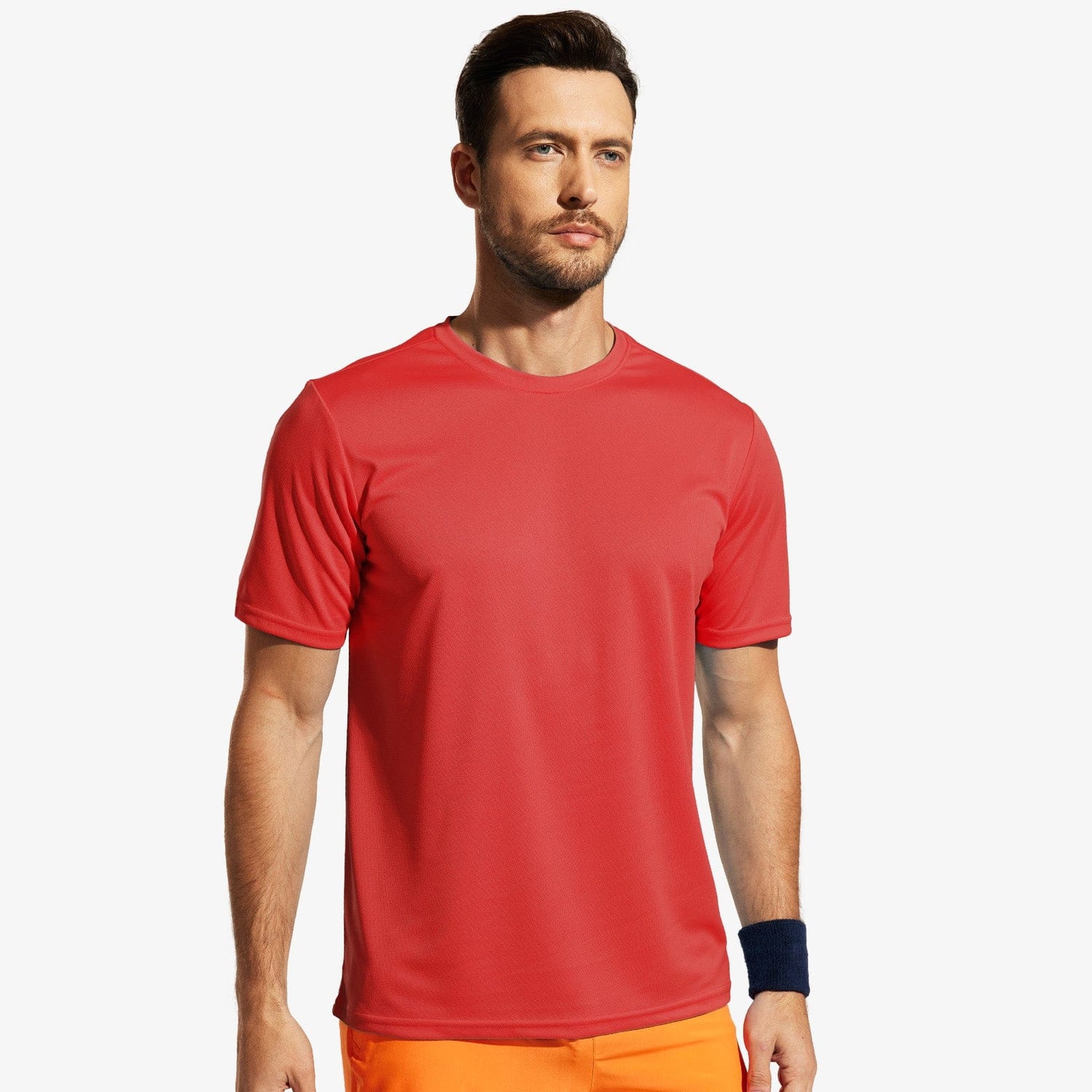 Men Dry Fit Workout T-shirts for Gym Athletic Running Men Shirts Red / S MIER
