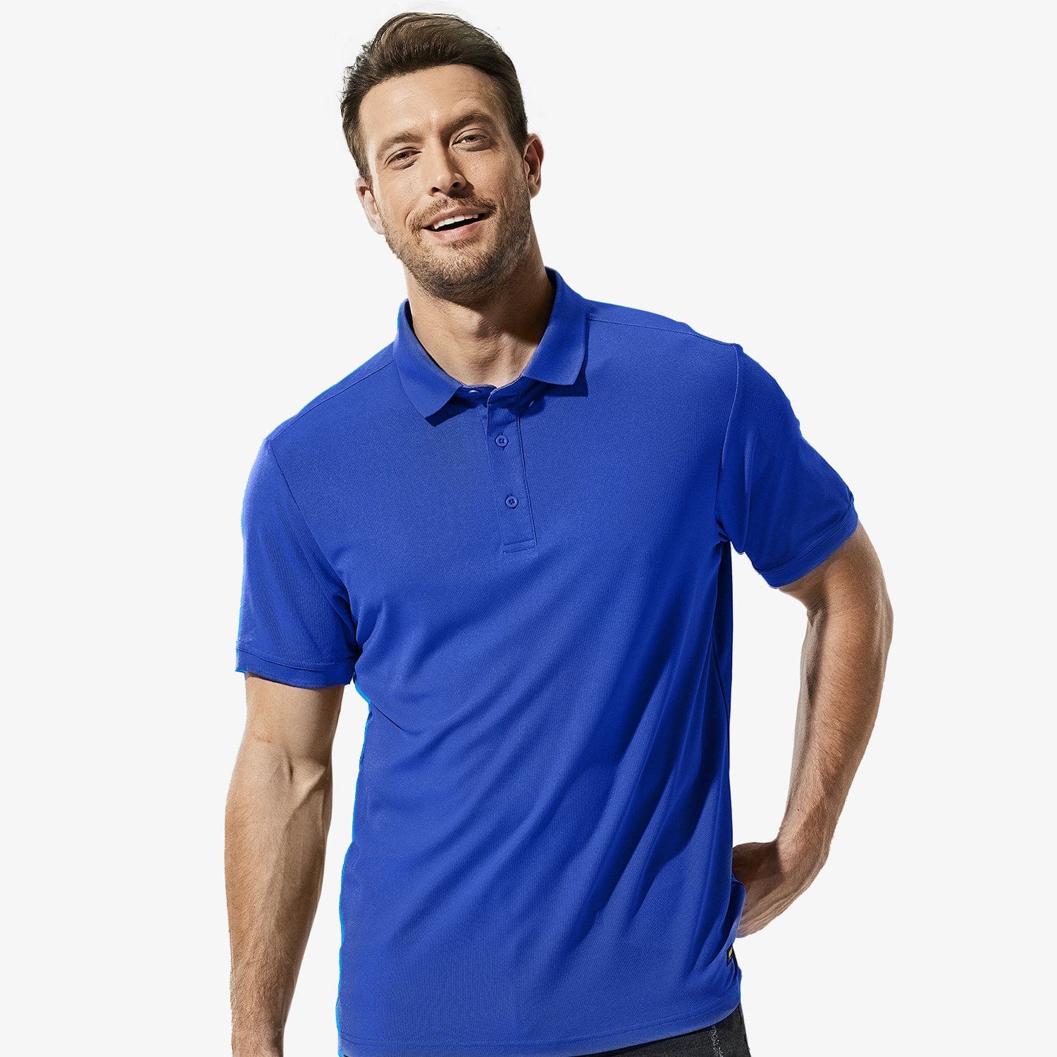 Men Golf Polo Shirts Regular-fit Fashion Casual Collared T-Shirts Men Polo Blue / S MIER