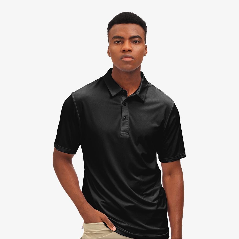 Men Golf Quick Dry  Sun Protection Polo Shirts T-Shirt Black / S MIER