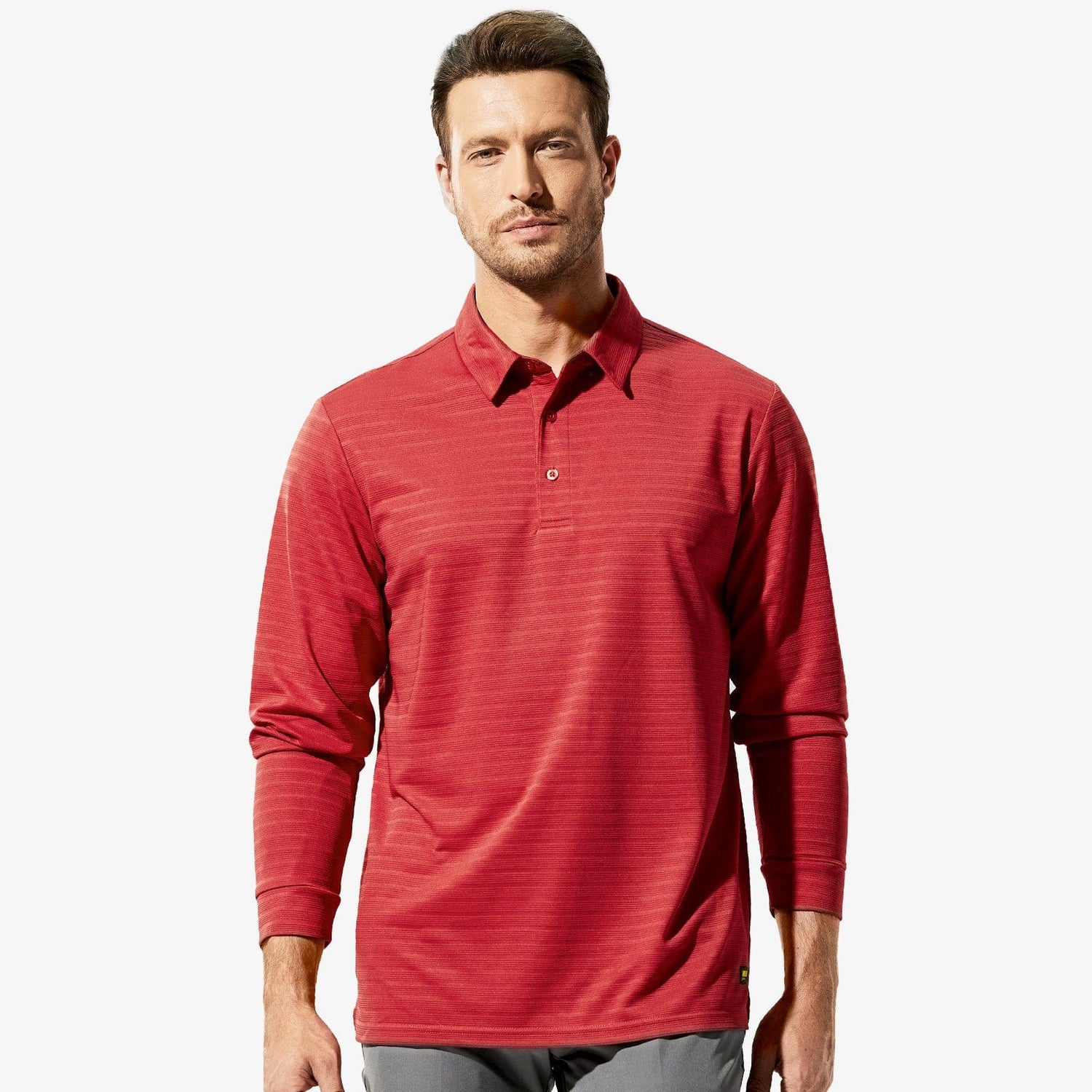 Men Long Sleeve Polo Shirts Striped Quick Dry Golf Shirts Men Polo MIER