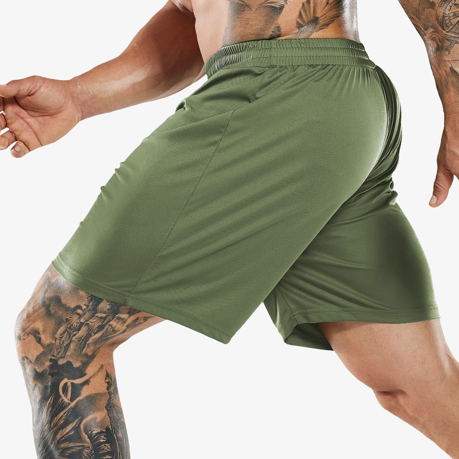 Men Quick-Dry Athletic Running Shorts without Pockets Men&