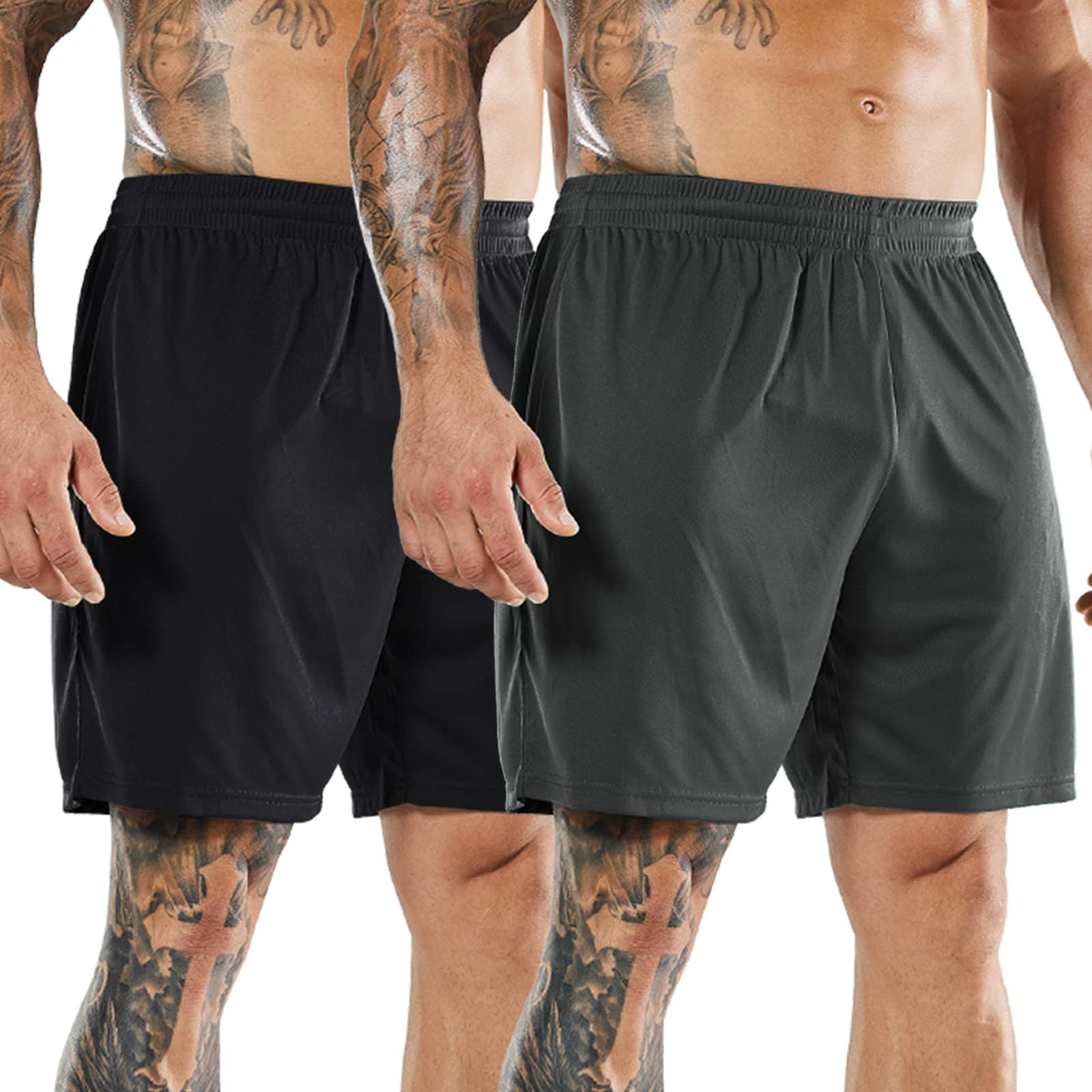 Men Quick-Dry Athletic Running Shorts without Pockets No Liner Men&