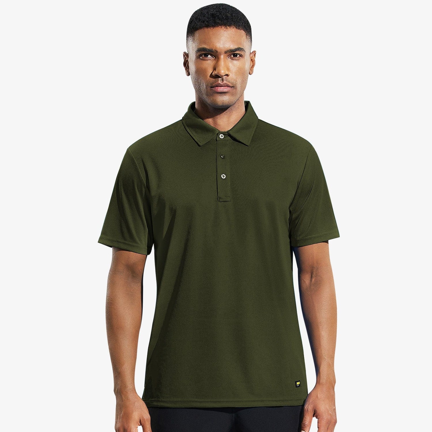 Men Quick Dry Polo Shirt Collared Golf Casual Shirts Men Polo Army Green / S MIER