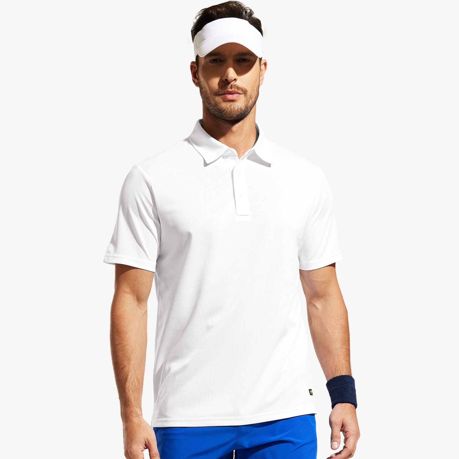 Men Quick Dry Polo Shirt Collared Golf Casual Shirts Men Polo White / S MIER