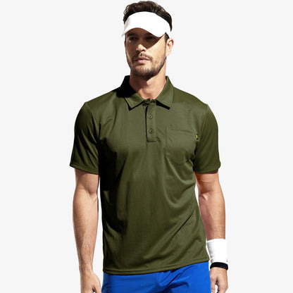 Men Quick Dry Polo Shirts Golf Collared Shirt with Chest Pocket Men Polo Green / S MIER