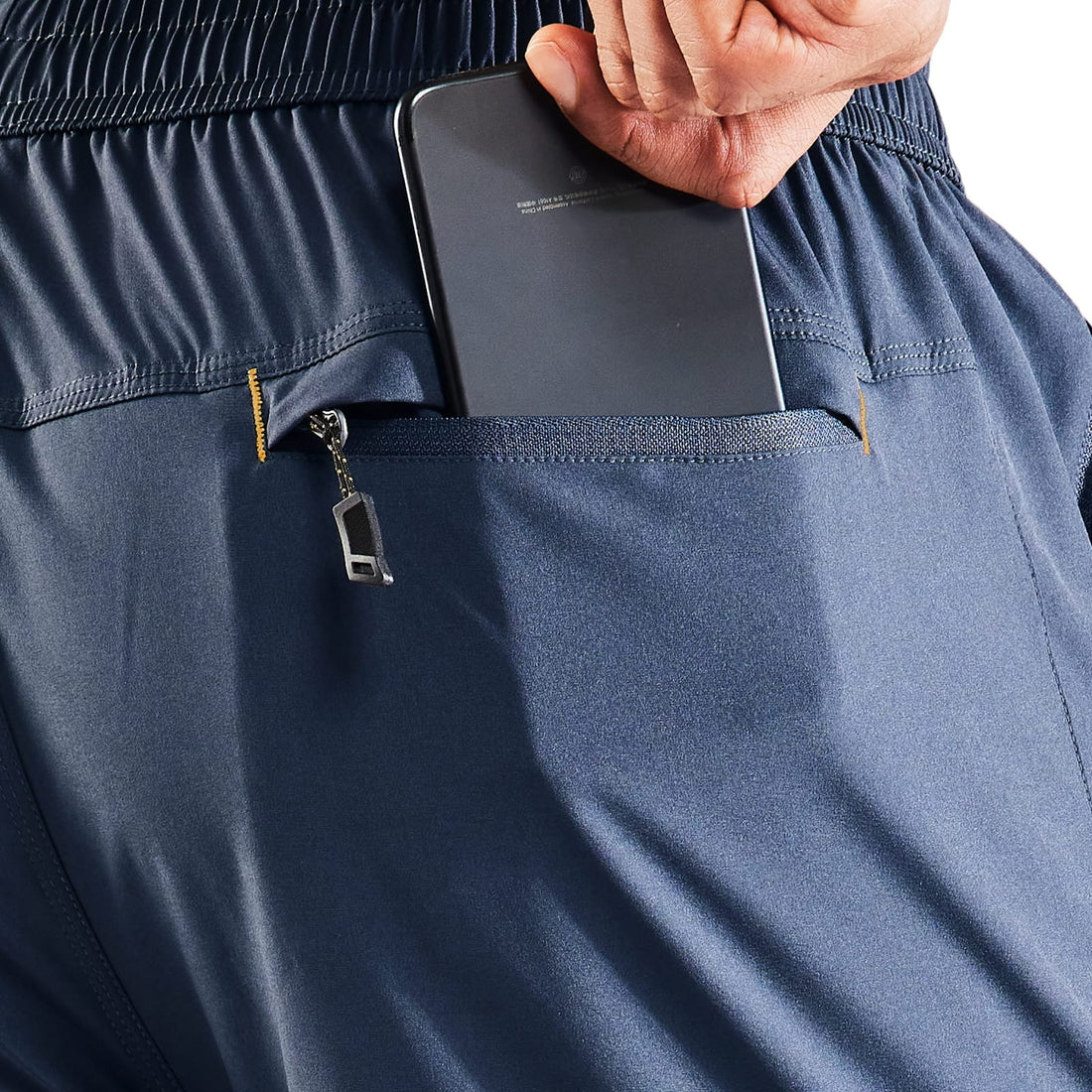 Men Quick Dry Running Shorts with Zipper Pocket 7 Inch Men&