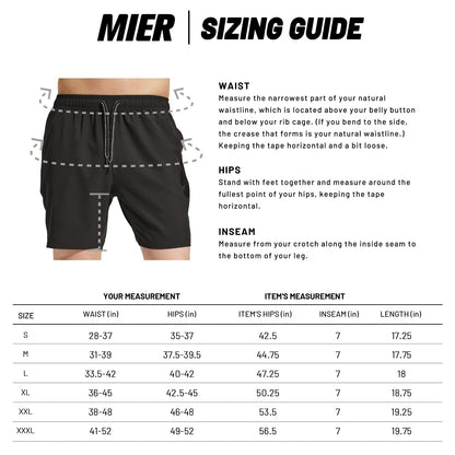 Men Quick-Dry Running Shorts with Zipper Pockets 7 Inch Men&