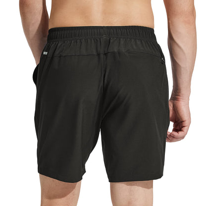 Men Quick-Dry Running Shorts with Zipper Pockets 7 Inch Men&