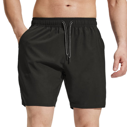 Men Quick-Dry Running Shorts with Zipper Pockets 7 Inch Men&