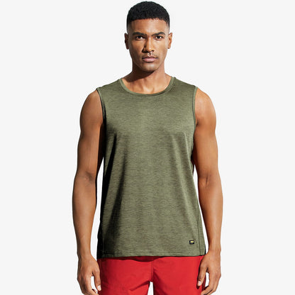 Men’s Sleeveless Tank Top Dry Fit Workout Tee Shirt Men Shirts Heather Army Green / S MIER