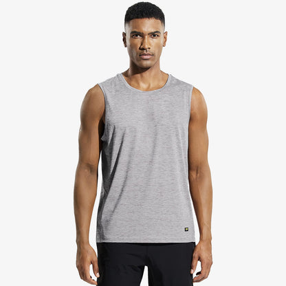 Men’s Sleeveless Tank Top Dry Fit Workout Tee Shirt Men Shirts Heather Light Grey / S MIER